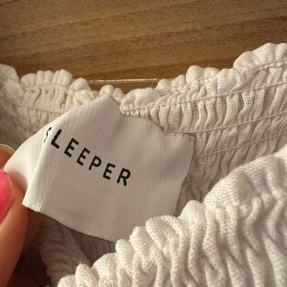 SLEEPER Atlanta Linen Midi Dress in white size XS - Picture 8 of 8